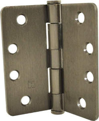 Hager - 4" Wide x 4" High 1/4 Radius Residential Hinge - Round Edge, Steel, Oil Rubbed Bronze Finish - A1 Tooling