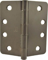 Hager - 4" Wide x 4" High 1/4 Radius Residential Hinge - Round Edge, Steel, Dark Bronze Finish - A1 Tooling