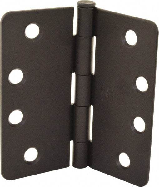 Hager - 4" Wide x 4" High 1/4 Radius Residential Hinge - Round Edge, Steel, Flat Black Finish - A1 Tooling