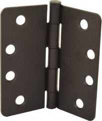 Hager - 4" Wide x 4" High 1/4 Radius Residential Hinge - Round Edge, Steel, Flat Black Finish - A1 Tooling