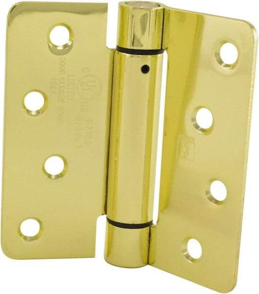 Hager - 4" Wide x 4" High Special Residential Residential Hinge - Round Edge, Steel, Bright Brass Finish - A1 Tooling