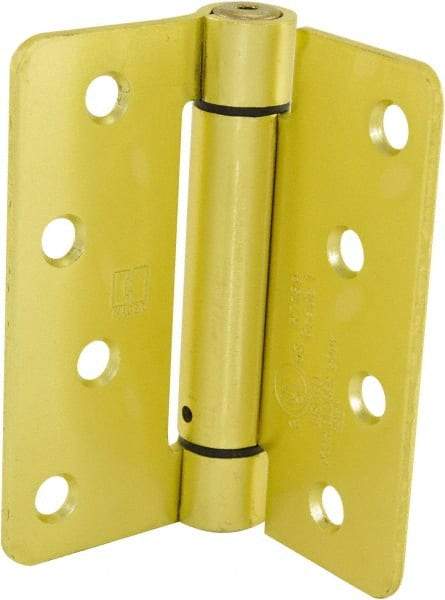 Hager - 4" Wide x 4" High Special Residential Residential Hinge - Round Edge, Steel, Satin Brass Finish - A1 Tooling