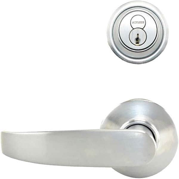 Entry Lever Lockset for 1-3/8 to 1-3/4″ Thick Doors Adjust from 2-3/8″ to 2-3/4″ Backset, Satin Chrome Finish