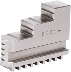 Samchully - 5" Max Chuck Diam Compatibility, Steel Square Serrated Hard Lathe Top Jaws - 2 Steps, 16mm Wide x 50mm Long x 34.5mm High - A1 Tooling