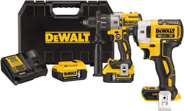 DeWALT - 20 Volt 1/2" Keyless Chuck Cordless Hammer Drill - 0 to 38,250 BPM, 0 to 2,000 RPM, Reversible - A1 Tooling