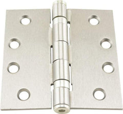 Hager - 4" Long x 4" Wide x 0.062" Thick, Steel Full Mortise Ball Bearing Hinge - Satin Chrome Finish, 5 Knuckles - A1 Tooling