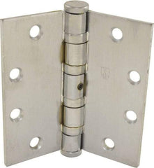 Hager - 4-1/2" Long x 4-1/2" Wide x 0.062" Thick, Steel Full Mortise Ball Bearing Hinge - Satin Chrome Finish, 5 Knuckles - A1 Tooling