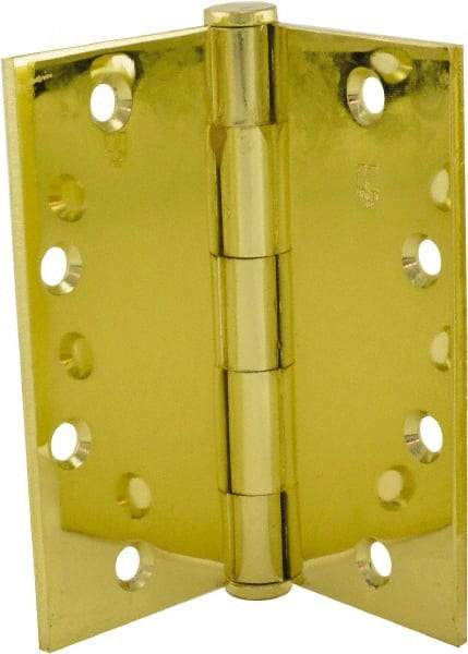 Hager - 5" Long x 5" Wide x 0.062" Thick, Steel Full Mortise Hinge - Bright Brass Finish, 5 Knuckles - A1 Tooling