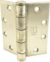 Hager - 4-1/2" Long x 4-1/2" Wide x 0.062" Thick, Stainless Steel Full Mortise Ball Bearing Hinge - Satin Stainless Steel Finish, 5 Knuckles - A1 Tooling