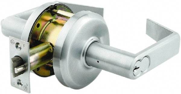 Stanley - Grade 2 Classroom Lever Lockset - 2-3/4" Back Set, Zinc, Satin Chrome Finish - A1 Tooling