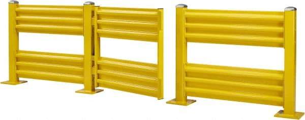 Steel King - Steel Self Closing Rail Safety Gate - Fits 48" Clear Opening, 43-3/4" Wide x 39" Door Height, 100 Lb, Safety Yellow - A1 Tooling