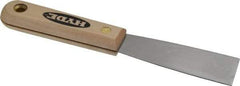 Hyde Tools - 1-1/4" Wide Steel Putty Knife - Stiff, Hardwood Handle, 7-3/4" OAL - A1 Tooling