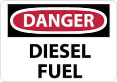 NMC - "Danger - Diesel Fuel", 10" Long x 14" Wide, Aluminum Safety Sign - Rectangle, 0.04" Thick, Use for Hazardous Materials - A1 Tooling