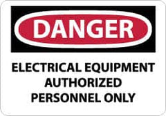 NMC - "Danger - Electrical Equipment - Authorized Personnel Only", 10" Long x 14" Wide, Aluminum Safety Sign - Rectangle, 0.04" Thick, Use for Accident Prevention - A1 Tooling