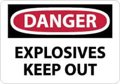 NMC - "Danger - Explosives - Keep Out", 10" Long x 14" Wide, Aluminum Safety Sign - Rectangle, 0.04" Thick, Use for Accident Prevention - A1 Tooling