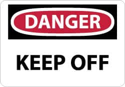 NMC - "Danger - Keep Off", 7" Long x 10" Wide, Rigid Plastic Safety Sign - Rectangle, 0.05" Thick, Use for Hazardous Materials - A1 Tooling