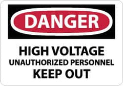 NMC - "Danger - High Voltage - Unauthorized Personnel Keep Out", 10" Long x 14" Wide, Aluminum Safety Sign - Rectangle, 0.04" Thick, Use for Accident Prevention - A1 Tooling