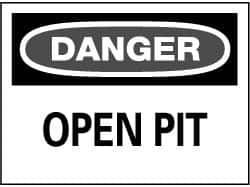 NMC - "Danger - Open Pit", 14" Long x 20" Wide, Aluminum Safety Sign - Rectangle, 0.04" Thick, Use for Accident Prevention - A1 Tooling