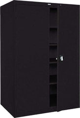 Sandusky Lee - 5 Shelf Locking Storage Cabinet - Steel, 46" Wide x 24" Deep x 78" High, Black - A1 Tooling