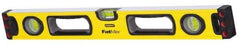 Stanley - 24" Long 3 Vial Box Beam Level - Aluminum, Yellow, 1 Level & 2 Plumb Vials - A1 Tooling