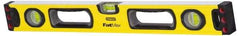 Stanley - 48" Long 3 Vial Box Beam Level - Aluminum, Yellow, 1 Level & 2 Plumb Vials - A1 Tooling