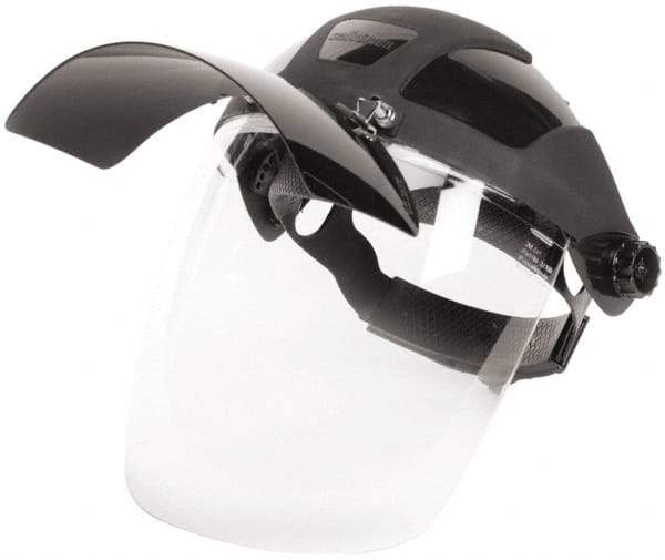 Sellstrom - Nylon Black Ratchet Adjustment, Welding Face Shield & Headgear Set - 12-1/8" Wide x 9" High x 0.06" Thick, Anti-Fog, Clear Window - A1 Tooling