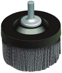 Osborn - 2-1/2" 80 Grit Silicon Carbide Crimped Disc Brush - Medium Grade, Quick Change Connector, 1-3/8" Trim Length, 1/4" Shank Diam - A1 Tooling