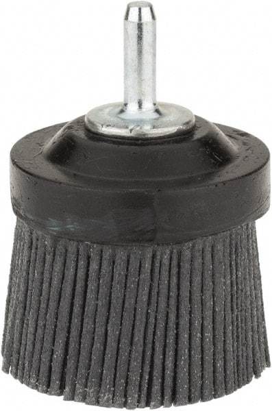 Osborn - 2" 80 Grit Silicon Carbide Crimped Disc Brush - Medium Grade, Quick Change Connector, 1-3/8" Trim Length, 1/4" Shank Diam - A1 Tooling