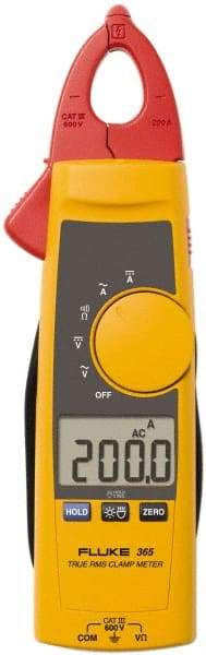 Fluke - 365, CAT III, Digital True RMS Clamp Meter with 0.7087" Detachable Jaws - 600 VAC/VDC, 200 AC/DC Amps, Measures Voltage, Current, Resistance - A1 Tooling