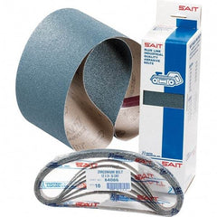 Sait - 1/4" Wide x 18" OAL, 60 FEPA Grit, Zirconia Alumina Abrasive Belt - Zirconia Alumina, Medium, Coated, Y Weighted Cloth Backing, Wet/Dry, Series Z-H - A1 Tooling