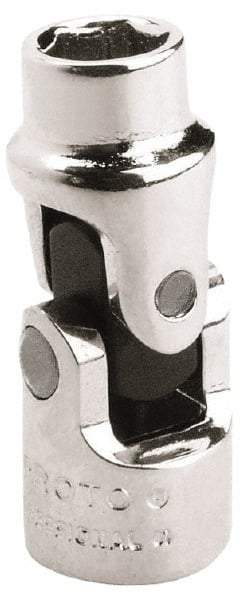 Proto - 1/4" Drive, Standard Hand Socket - 6 Points, 1-13/32" OAL, Alloy Steel, Chrome Finish - A1 Tooling