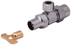 Legend Valve - NPT 1/2 Inlet, 110 Max psi, Chrome Finish, Rubber Water Supply Stop Valve - 3/8 Compression Outlet, Angle, Silver Handle, For Use with Potable Water Applications - A1 Tooling