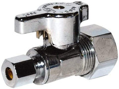 Legend Valve - NPT 1/2 Inlet, 125 Max psi, Chrome Finish, Carbon Steel Water Supply Stop Valve - 1/2 Compression Outlet, Angle, Silver Handle, For Use with Potable Water Applications - A1 Tooling