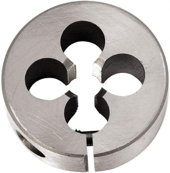 Union Butterfield - 3/8-24 UNF Thread, 1-1/2" Outside Diam Chromium Steel Round Die - 1/2" Thick, Right Hand Thread, Series 2010, Adjustable - Exact Industrial Supply