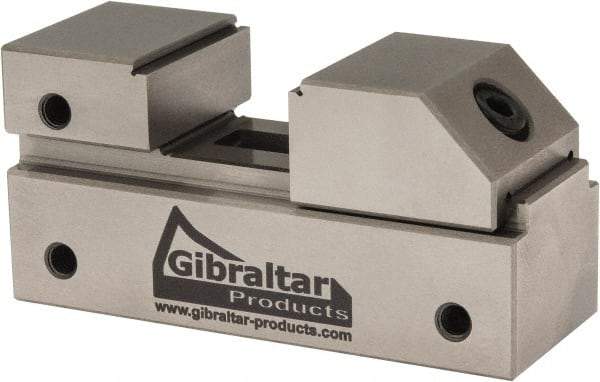 Gibraltar - 1" Jaw Width, 13/16" Jaw Opening Capacity, 3/8" Jaw Height, Toolmaker's Vise - Flat Jaw, 0.0001" Parallelism, 0.0001" Squareness, 2.55" OAL x 1-3/16" OAH - A1 Tooling