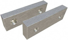 Gibraltar - 6" Wide x 3" High x 2" Thick, Flat/No Step Vise Jaw - Soft, Aluminum, Fixed Jaw, Compatible with 6" Vises - A1 Tooling