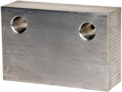 Gibraltar - 6" Wide x 4" High x 2" Thick, Flat/No Step Vise Jaw - Soft, Aluminum, Fixed Jaw, Compatible with 6" Vises - A1 Tooling