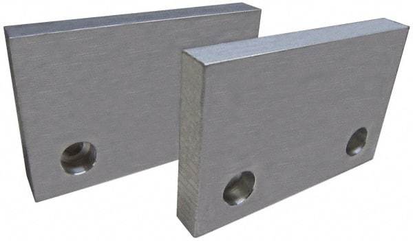 Gibraltar - 6" Wide x 3" High x 3/4" Thick, Flat/No Step Vise Jaw - Soft, Aluminum, Fixed Jaw, Compatible with 6" Vises - A1 Tooling