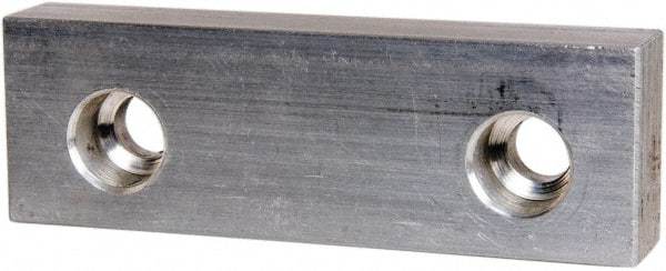 Gibraltar - 4" Wide x 1-1/4" High x 5/8" Thick, Flat/No Step Vise Jaw - Soft, Aluminum, Fixed Jaw, Compatible with 4" Vises - A1 Tooling