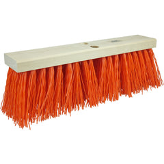 18″ Street Broom, 5-1/4″ Trim Length, Orange Polypropylene Fill - A1 Tooling