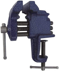 Gibraltar - 3" Jaw Width, 2-1/2" Opening Capacity, 2-5/8" Throat Depth, Cast Iron Stationary Bench Vise - Clamp-On Base Attachment - A1 Tooling