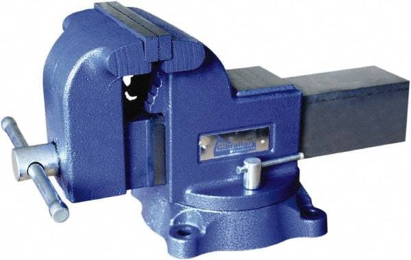 Gibraltar - 6" Jaw Width x 6-1/4" Jaw Opening Capacity, 3-1/2" Throat Depth, Bench & Pipe Combination Vise - 1-1/4 to 2-1/2" Pipe Capacity, Swivel Base, Bolt Down Attachment, Ductile Iron - A1 Tooling