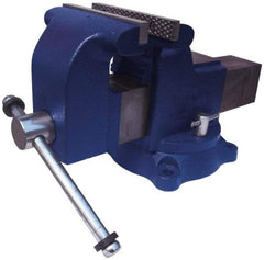 Gibraltar - 4" Jaw Width x 4-3/8" Jaw Opening Capacity, 2-1/2" Throat Depth, Bench & Pipe Combination Vise - 3/4 to 2-3/8" Pipe Capacity, Swivel Base, Bolt Down Attachment, Ductile Iron - A1 Tooling