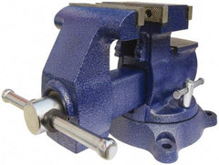 Gibraltar - 5-1/2" Jaw Width x 6" Jaw Opening Capacity, 3-3/4" Throat Depth, Bench & Pipe Combination Vise - 1/8 to 3" Pipe Capacity, Swivel Base, Bolt Down Attachment, Ductile Iron - A1 Tooling