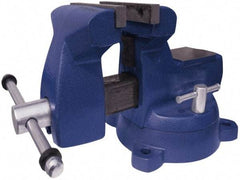 Gibraltar - 5" Jaw Width x 5-1/4" Jaw Opening Capacity, 3-3/4" Throat Depth, Bench & Pipe Combination Vise - 1/4 to 2-1/2" Pipe Capacity, Swivel Base, Bolt Down Attachment, Ductile Iron - A1 Tooling