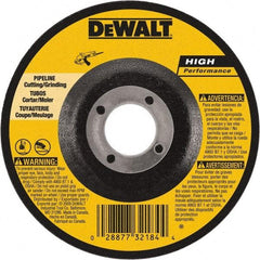 DeWALT - 24 Grit, 7" Wheel Diam, 1/8" Wheel Thickness, 7/8" Arbor Hole, Type 27 Depressed Center Wheel - Aluminum Oxide, 8,700 Max RPM, Compatible with Angle Grinder - A1 Tooling