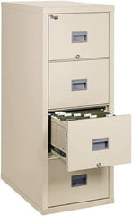 FireKing - 17-3/4" Wide x 52-3/4" High x 31-5/8" Deep, 4 Drawer Pedestal - Steel, Parchment - A1 Tooling