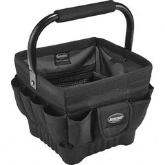 Bucket Boss - 19 Pocket Black Ballistic Polyester Tool Bag - 11" Wide x 11" Deep x 10" High - A1 Tooling