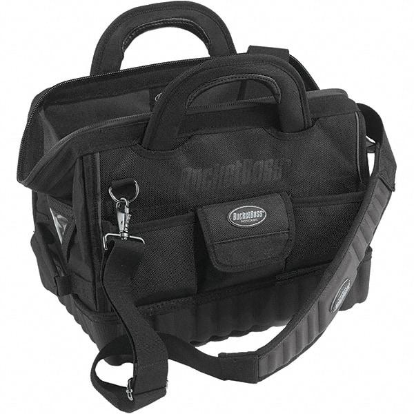 Bucket Boss - 17 Pocket Black Ballistic Polyester Tool Bag - 14" Wide x 10" Deep x 11" High - A1 Tooling