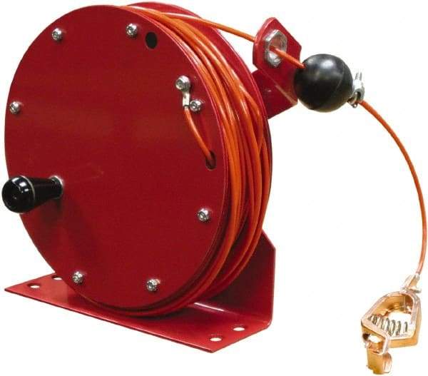 Reelcraft - 1/8 Inch x 100 Ft. Steel Stranded Cable Grounding Reel - Hand Crank Reel - A1 Tooling